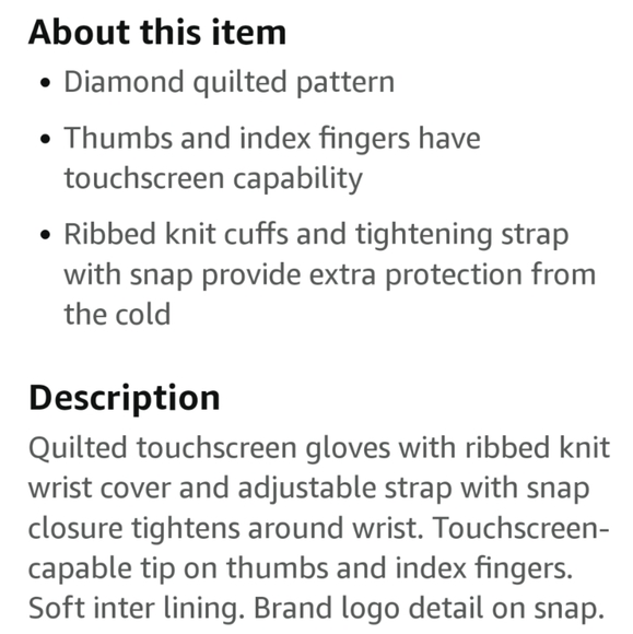 Calvin Klein quilted logo touch screen gloves - Picture 5 of 5